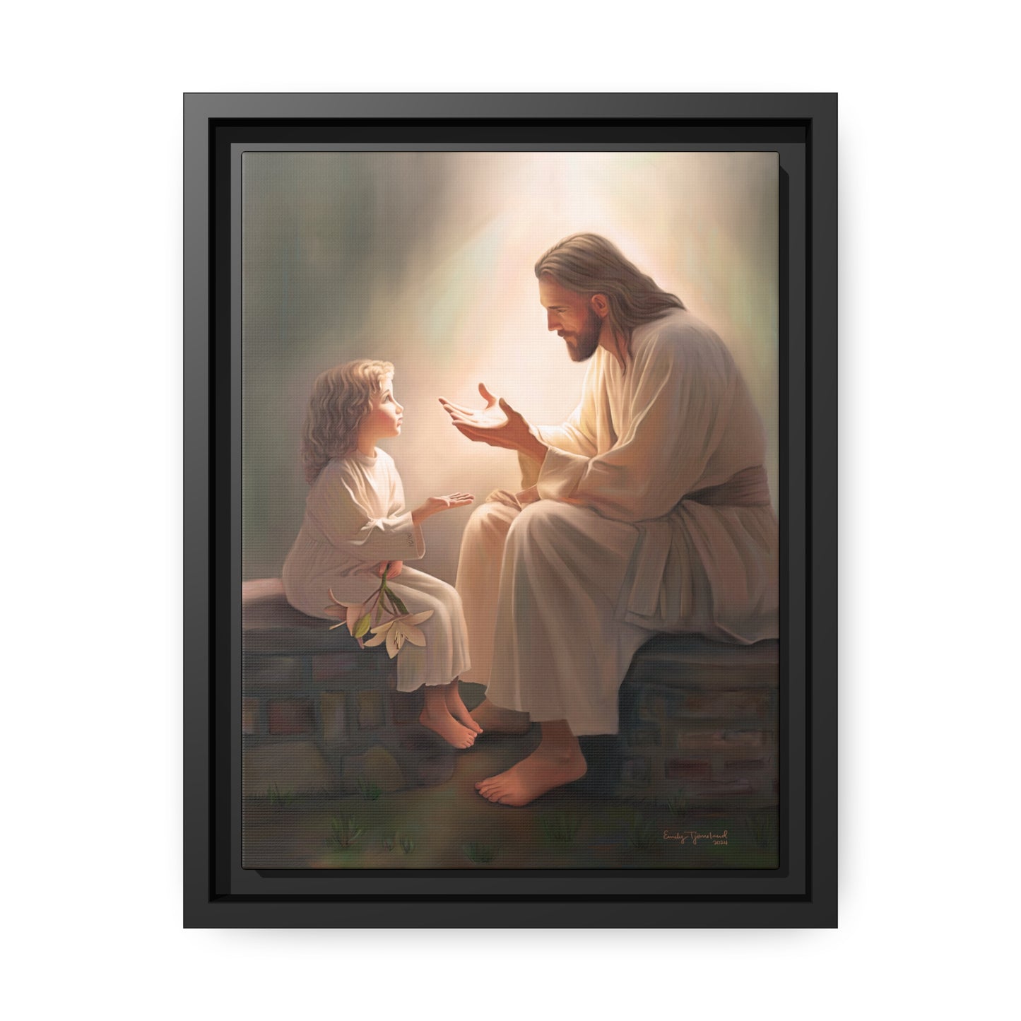 You Are The Light Fine Art Canvas Print, Picture of Jesus, Christian Gift, Christian Art, Jesus Christ Art with Child