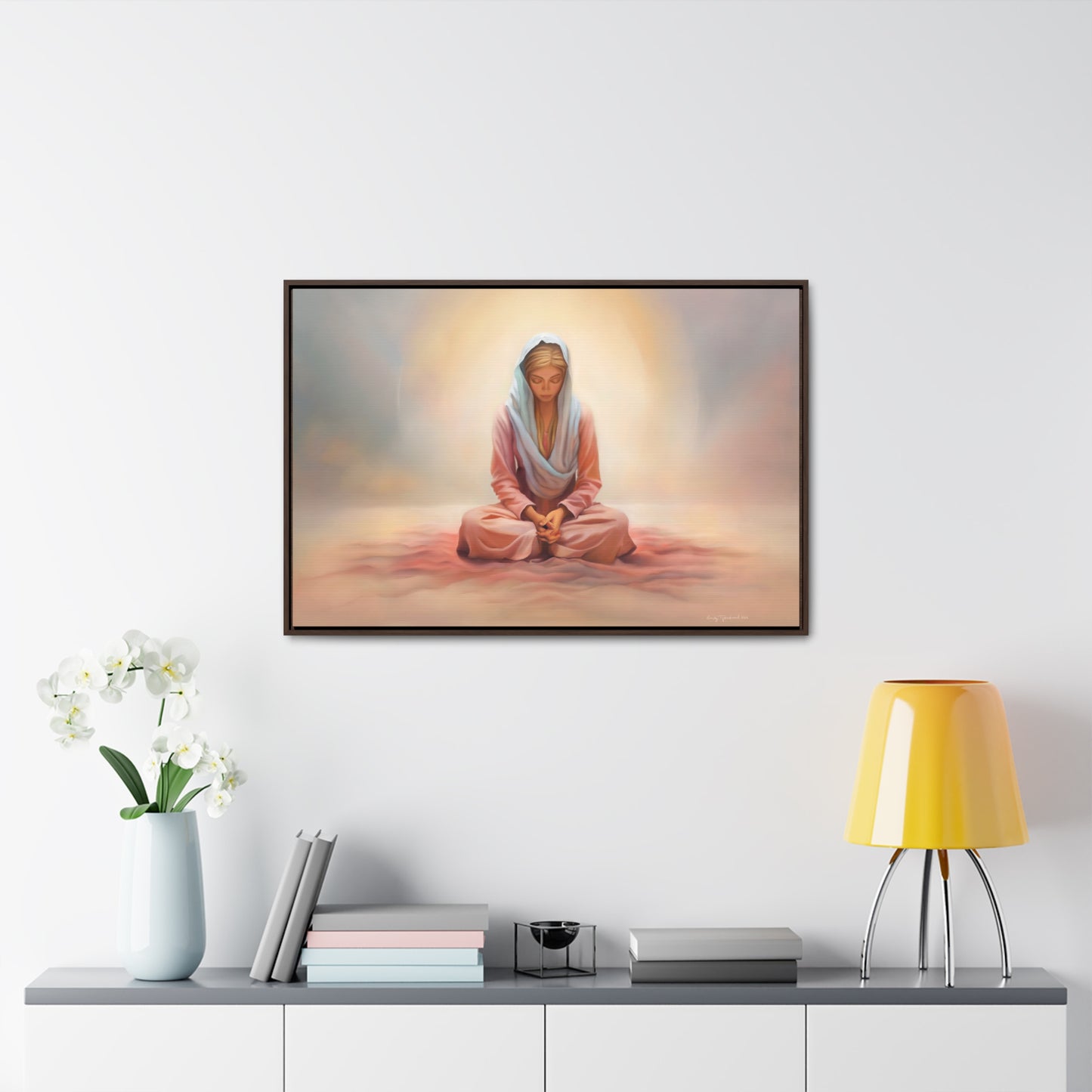 Stillness, Blonde, Fine Art Canvas Print, Beautiful Spiritual Artwork, Gift for Her, Female Discipleship