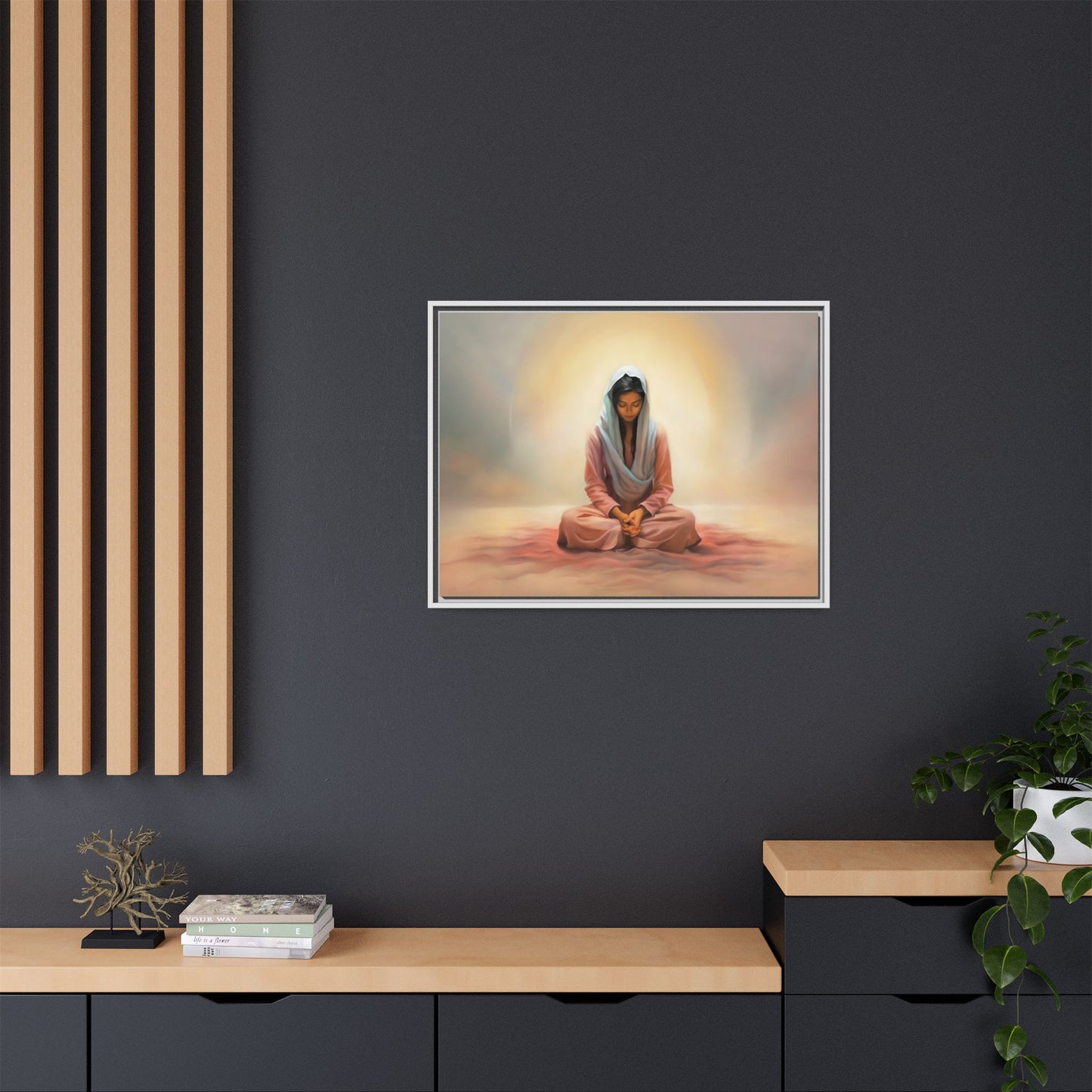 Stillness Canvas Print Artwork, Framed Wall Decor, Female Discipleship, Serene Stillness Painting, Multi-color Matte Picture