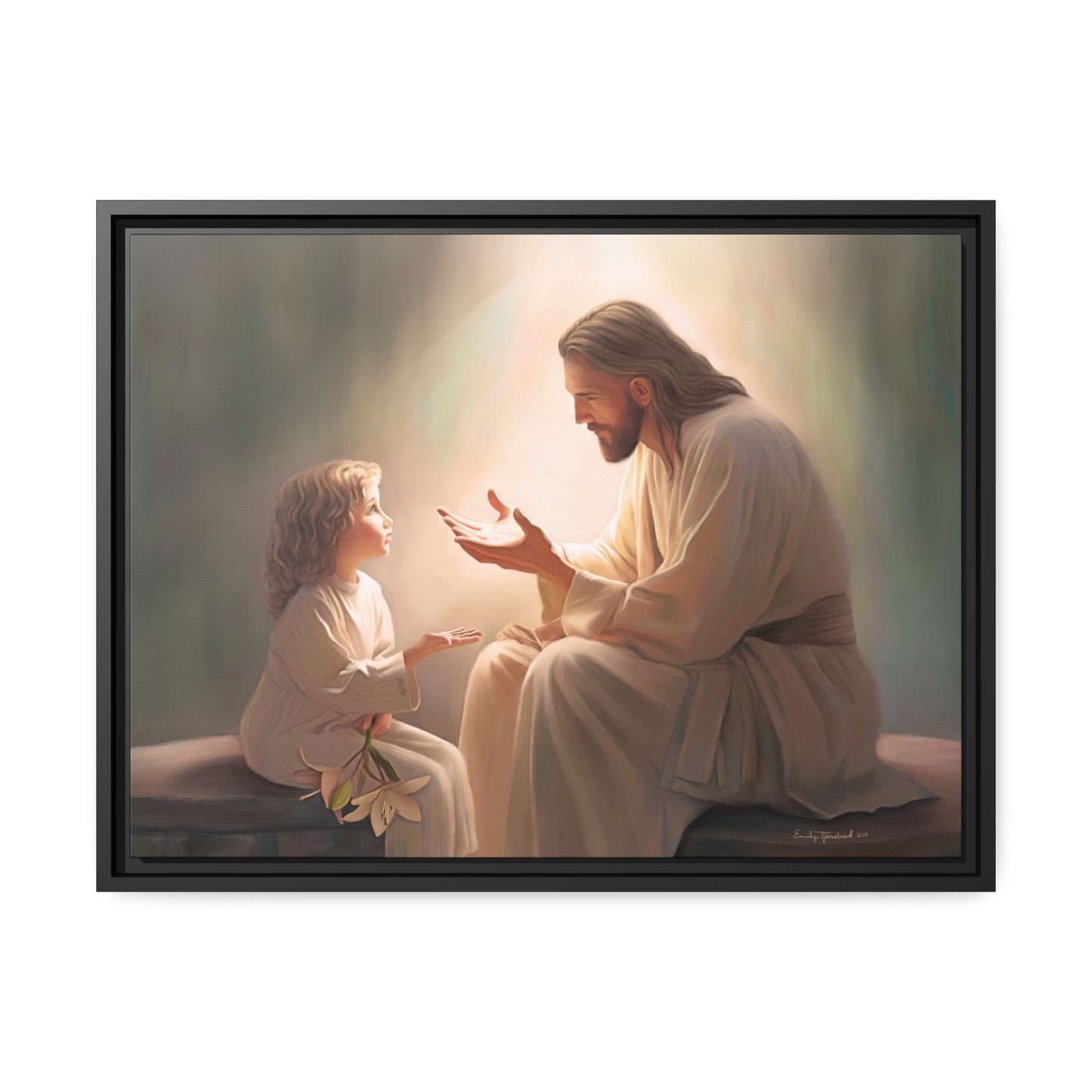 You Are The Light Fine Art Canvas Print, Picture of Jesus, Christian Gift, Christian Art, Jesus Christ Art with Child