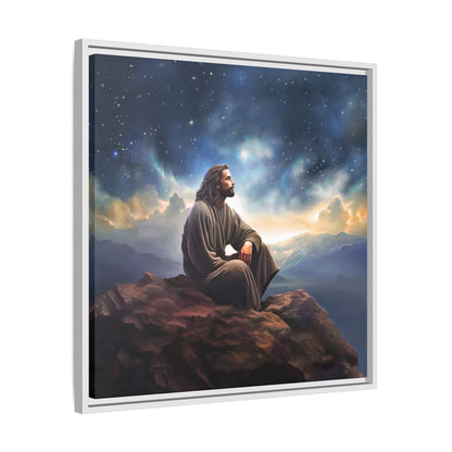 Jesus With The Stars, Framed Fine Art Canvas Print of Handmade Art, many sizes, Christian Art, Christian Gifts