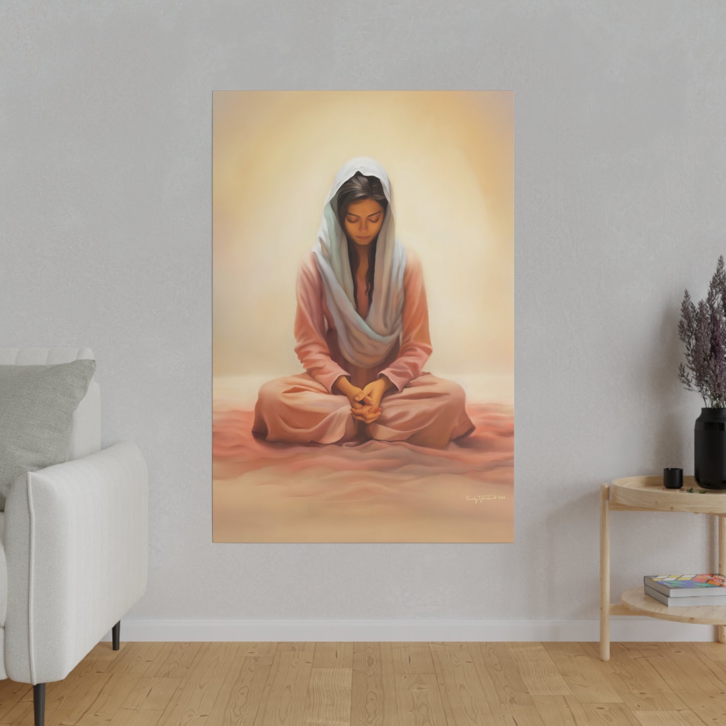 Stillness Fine Art Canvas Print, Spiritual Art, Gift for Her, Christian Artwork, Home Gift, Religious Artwork, Female Discipleship