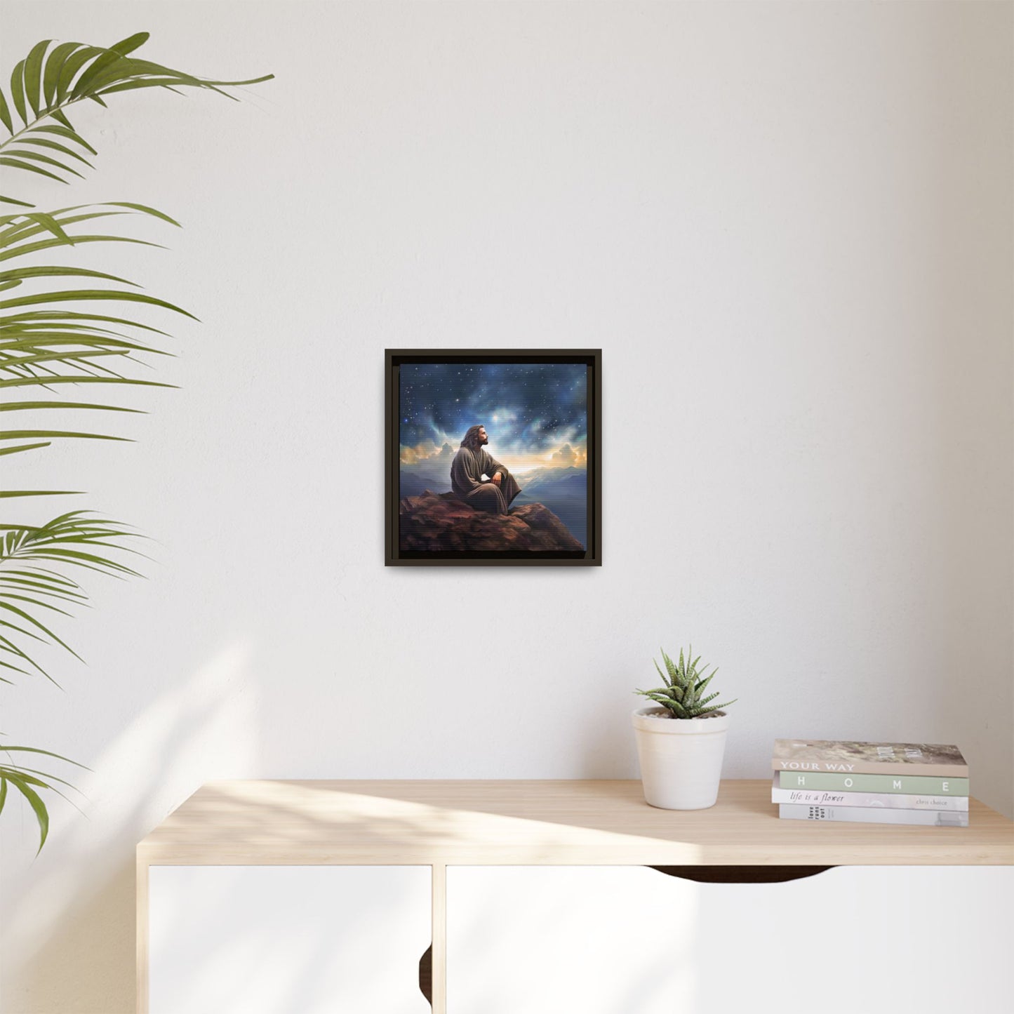 Jesus With The Stars, Framed Fine Art Canvas Print of Handmade Art, many sizes, Christian Art, Christian Gifts