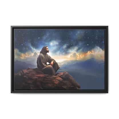 Jesus With The Stars, Framed Fine Art Canvas Print of Handmade Art, many sizes, Christian Art, Christian Gifts