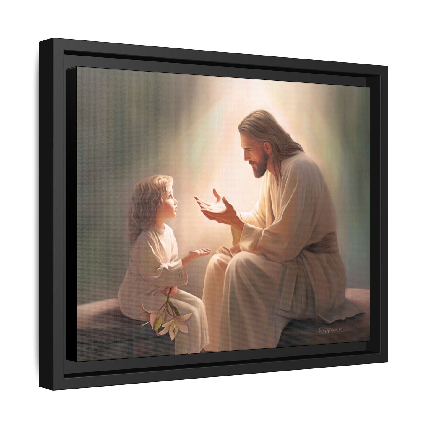 You Are The Light Fine Art Canvas Print, Framed, Picture of Jesus, Christian Gift, Christian Art, Jesus Christ Art with Child, Framed