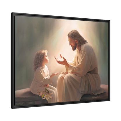 You Are The Light Fine Art Canvas Print, Framed, Picture of Jesus, Christian Gift, Christian Art, Jesus Christ Art with Child, Framed