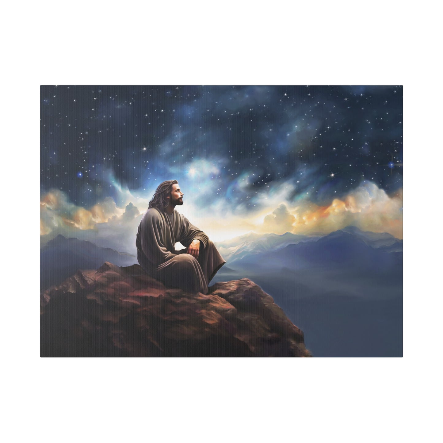 Jesus With The Stars, Fine Art Canvas Print, many sizes, Canvas, Christian Gift, Christian art