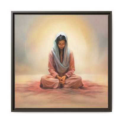 Stillness Christian Matte Canvas Print Artwork Framed, Female Discipleship Meditation Art, Stillness Artwork, Stillness Artwork, Framed (Multi-color)