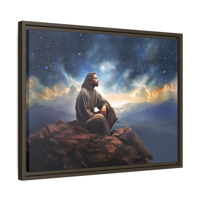 Jesus With The Stars, Framed Fine Art Canvas Print of Handmade Art, many sizes, Christian Art, Christian Gifts