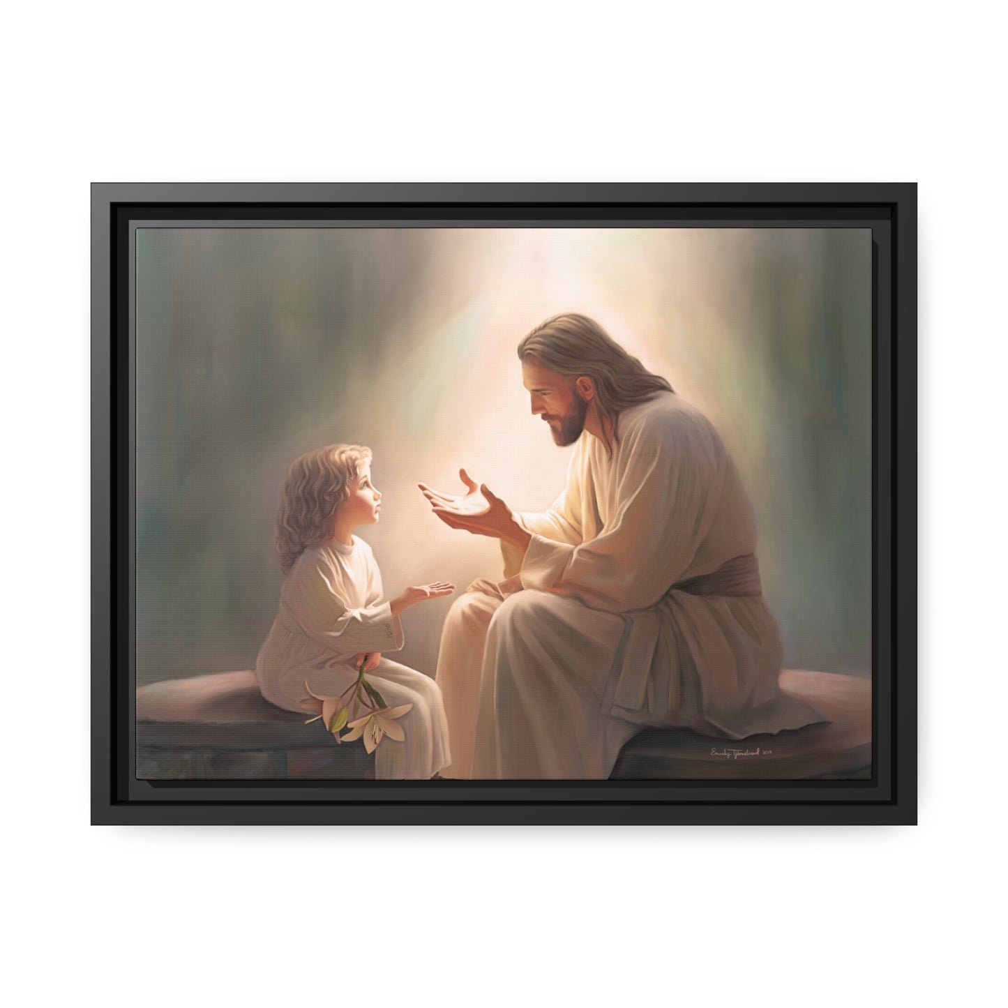 You Are The Light Fine Art Canvas Print, Picture of Jesus, Christian Gift, Christian Art, Jesus Christ Art with Child