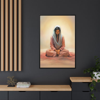 Stillness Canvas Print Artwork, Framed Wall Decor, Female Discipleship, Serene Stillness Painting, Multi-color Matte Picture