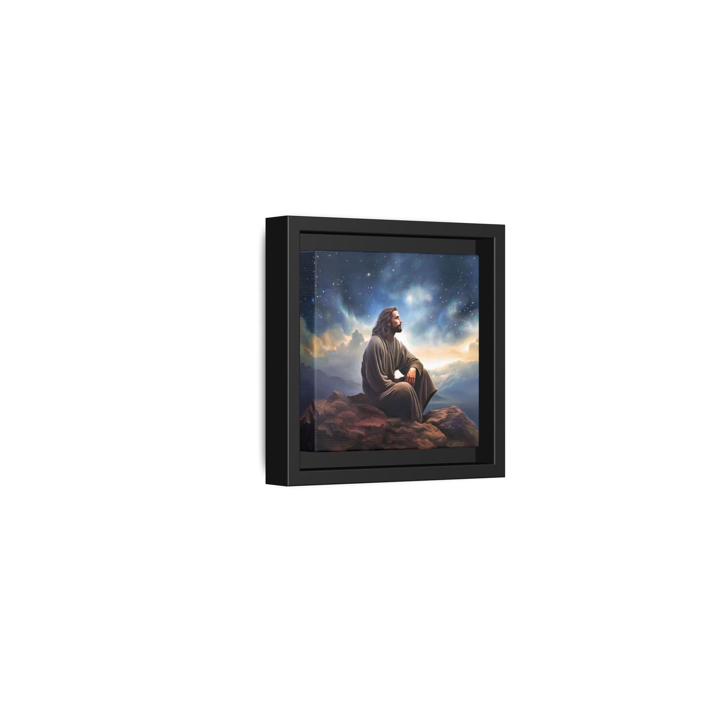 Jesus With The Stars, Framed Fine Art Canvas Print of Handmade Art, many sizes, Christian Art, Christian Gifts