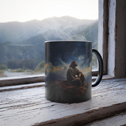 Jesus with The Stars Fun and spiritual Color Morphing Mug, Missionary Gift, Christmas Gift, Jesus Cup, Jesus Gift, Christian gift, 11oz