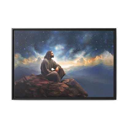 Jesus With The Stars, Framed Fine Art Canvas Print of Handmade Art, many sizes, Christian Art, Christian Gifts