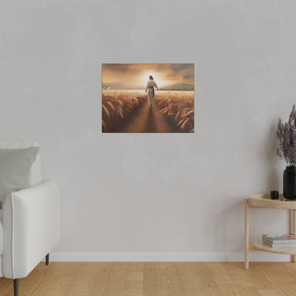 Called To Serve, Fine Art Canvas Print, Missionary Gift, many sizes, Jesus Christ walking through a wheat field, Christian Art