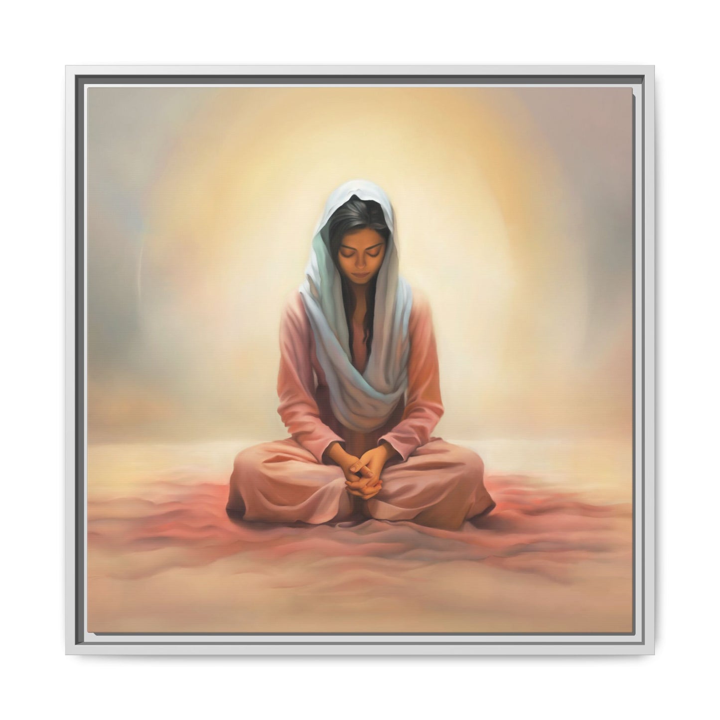 Stillness Canvas Print Artwork, Framed Wall Decor, Female Discipleship, Serene Stillness Painting, Multi-color Matte Picture