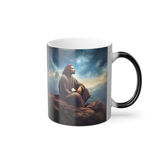 Jesus With The Stars Color Morphing Mug, Jesus Gift, Christian gift, 11oz Fun Mug