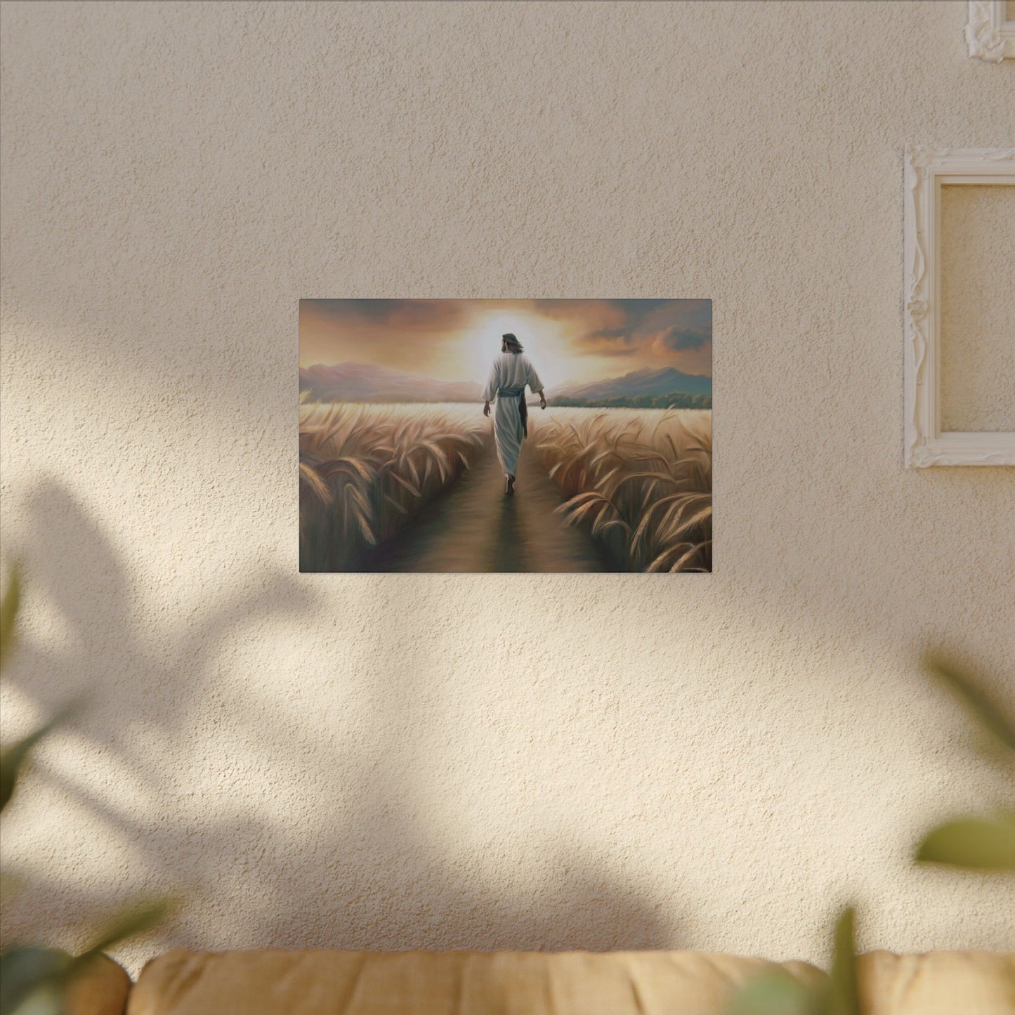 Called To Serve, Fine Art Canvas Print, Missionary Gift, many sizes, Jesus Christ walking through a wheat field, Christian Art