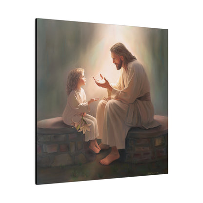 You Are The Light, fine art canvas print, Christian artwork, Jesus with a child, Jesus Christ with a little girl, Consider The Lillies