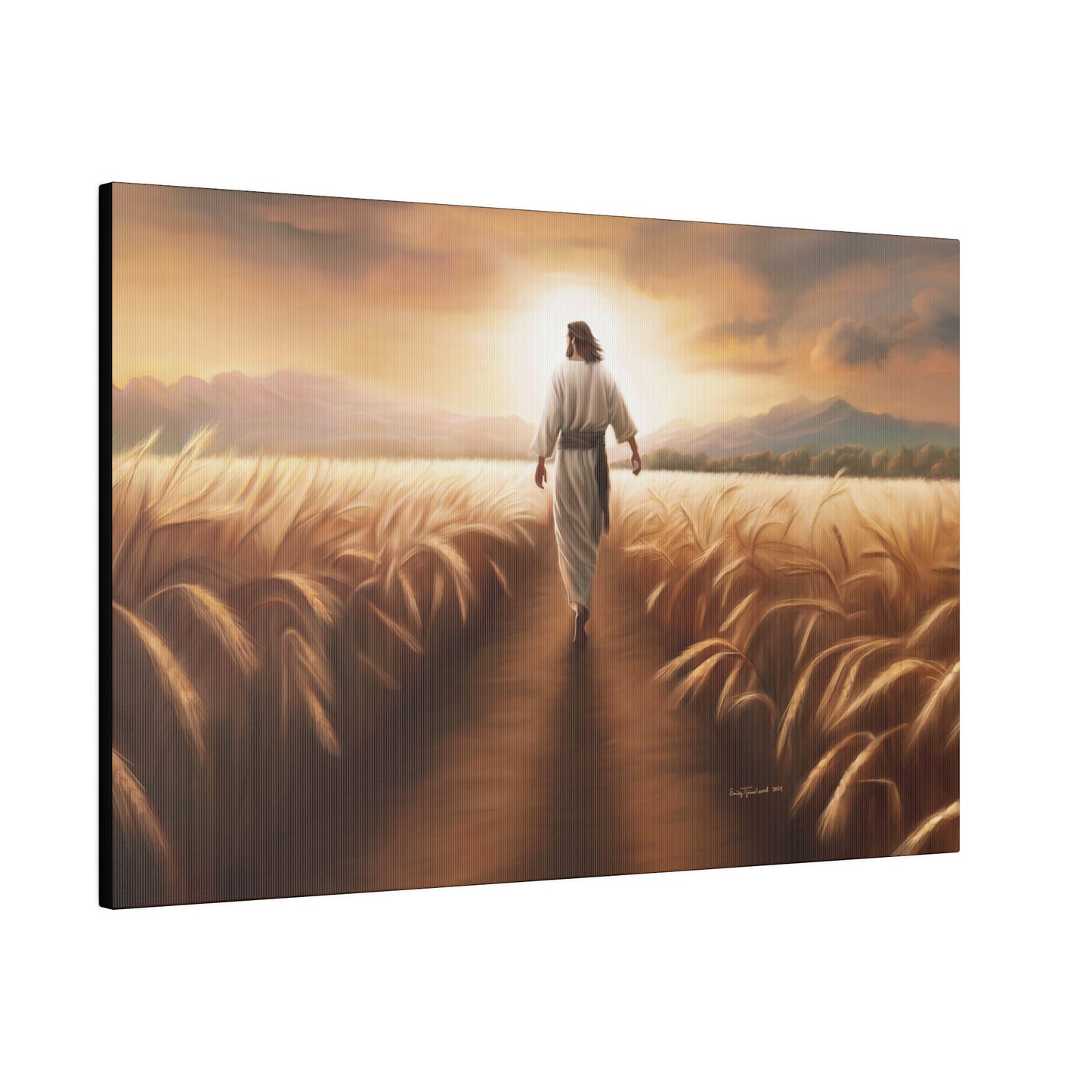 Called To Serve, Fine Art Canvas Print, Missionary Gift, many sizes, Jesus Christ walking through a wheat field, Christian Art