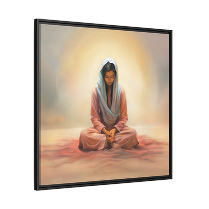 Stillness Christian Matte Canvas Print Artwork Framed, Female Discipleship Meditation Art, Stillness Artwork, Stillness Artwork, Framed (Multi-color)