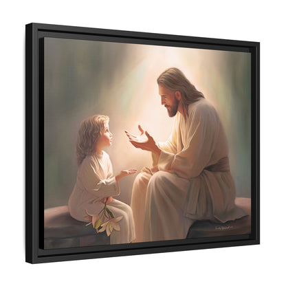 You Are The Light Fine Art Canvas Print, Framed, Picture of Jesus, Christian Gift, Christian Art, Jesus Christ Art with Child, Framed