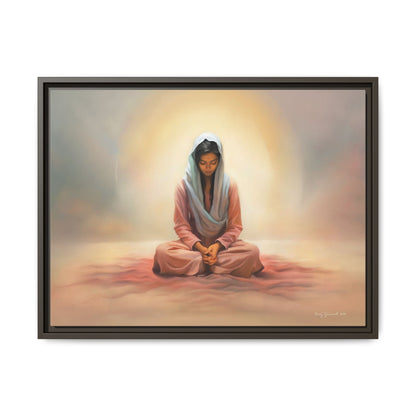 Stillness Christian Matte Canvas Print Artwork Framed, Female Discipleship Meditation Art, Stillness Artwork, Stillness Artwork, Framed (Multi-color)