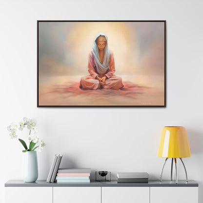 Stillness, Blonde, Fine Art Canvas Print, Beautiful Spiritual Artwork, Gift for Her, Female Discipleship