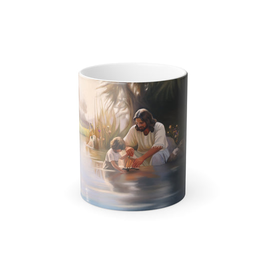 We Are His Children, Christian art gift, Fun Missionary gift, Jesus Loves Children, Mother's Day Gift, Summer Fun Gift, Earth and Jesus Kitchenware, Fun Mug