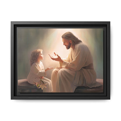 You Are The Light Fine Art Canvas Print, Framed, Picture of Jesus, Christian Gift, Christian Art, Jesus Christ Art with Child, Framed