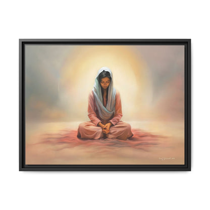 Stillness Christian Matte Canvas Print Artwork Framed, Female Discipleship Meditation Art, Stillness Artwork, Stillness Artwork, Framed (Multi-color)