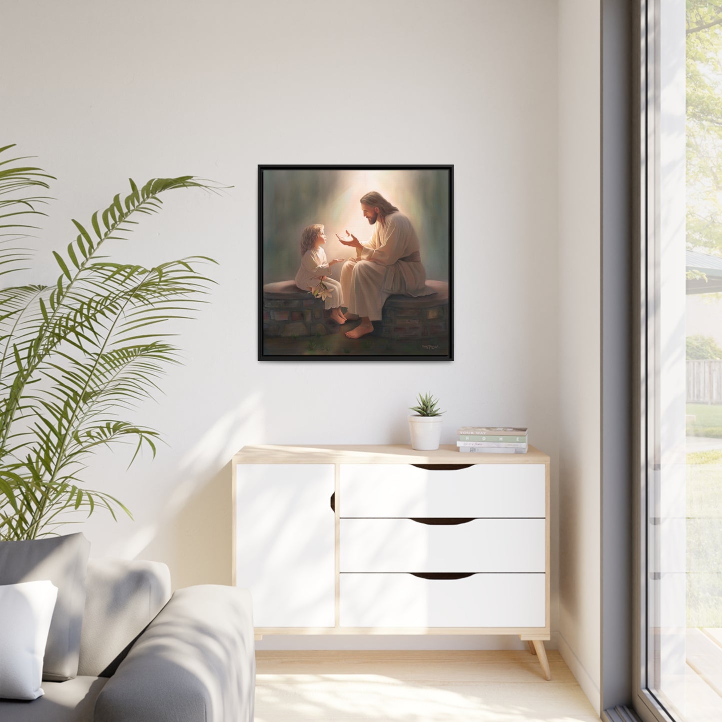 You Are The Light Fine Art Canvas Print, Picture of Jesus, Christian Gift, Christian Art, Jesus Christ Art with Child