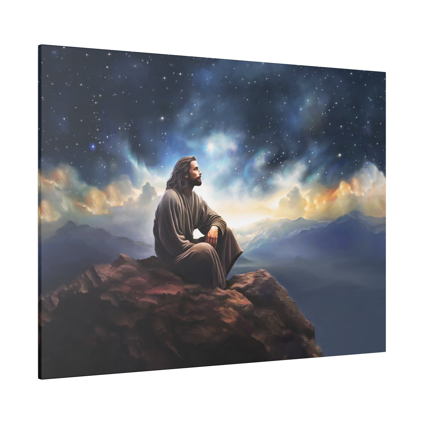 Jesus With The Stars, Fine Art Canvas Print, many sizes, Canvas, Christian Gift, Christian art