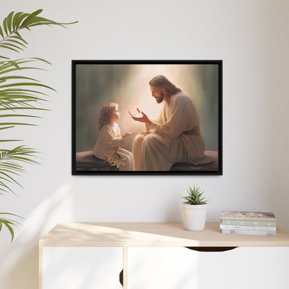 You Are The Light Fine Art Canvas Print, Framed, Picture of Jesus, Christian Gift, Christian Art, Jesus Christ Art with Child, Framed