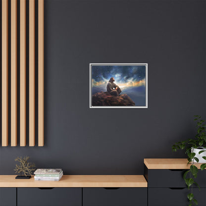 Jesus With The Stars, Framed Fine Art Canvas Print of Handmade Art, many sizes, Christian Art, Christian Gifts