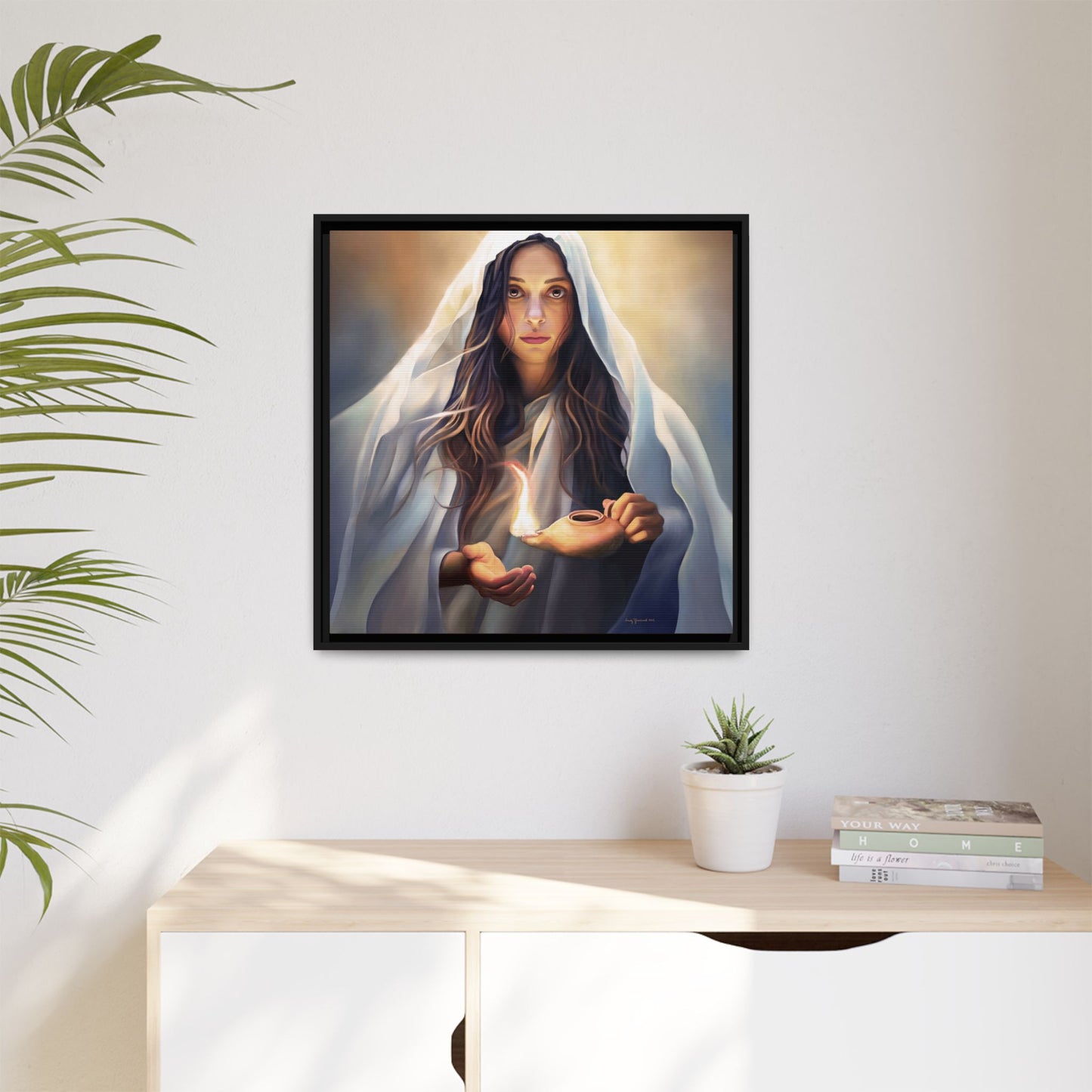 Mary Magdalene Woman Courage Framed Canvas Print of Painting, Female Discipleship, Beautiful Inspirational Art for Christians and Girls, 10 Virgins
