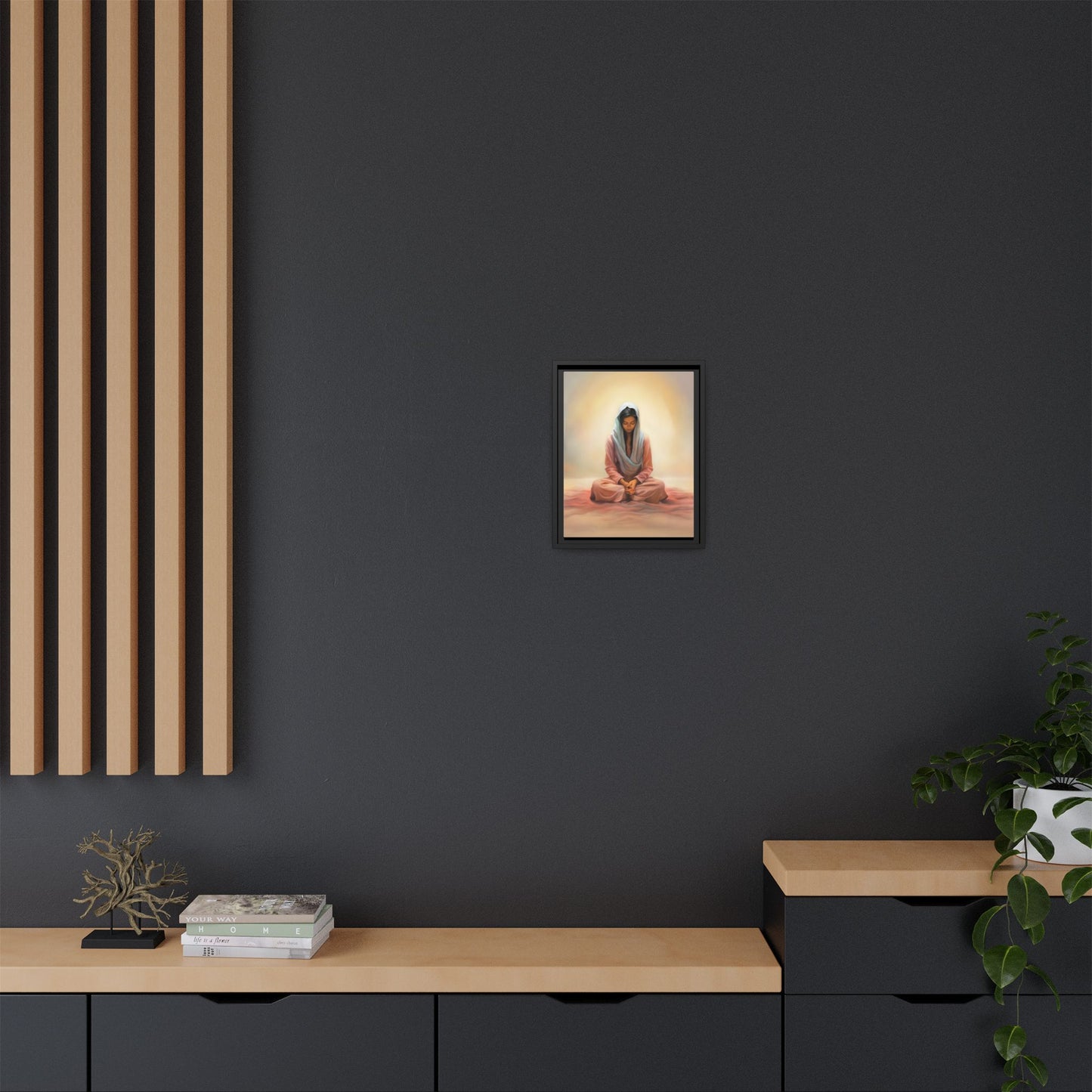 Stillness Canvas Print Artwork, Framed Wall Decor, Female Discipleship, Serene Stillness Painting, Multi-color Matte Picture