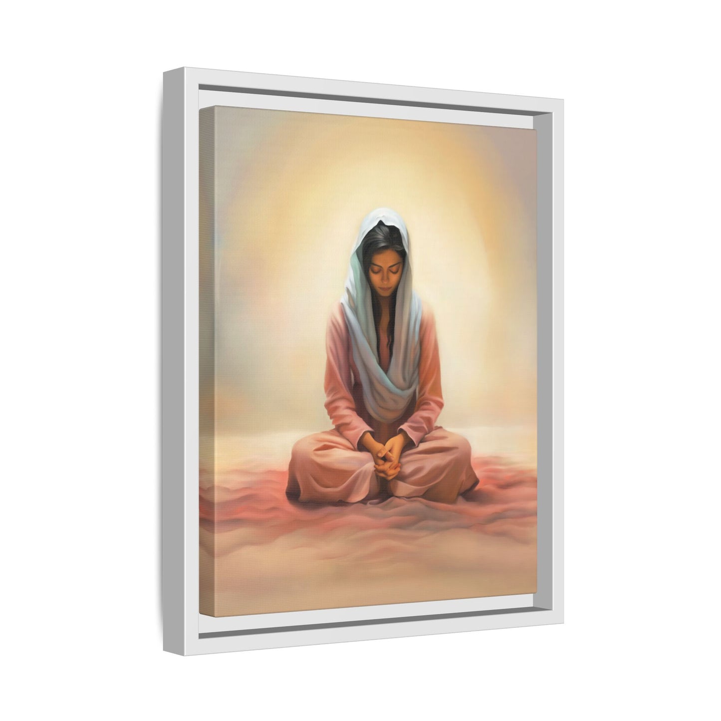 Stillness Canvas Print Artwork, Framed Wall Decor, Female Discipleship, Serene Stillness Painting, Multi-color Matte Picture