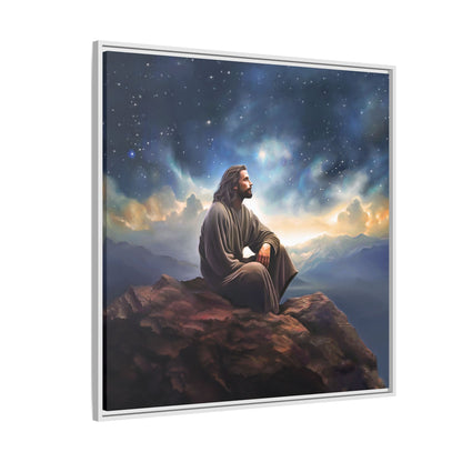 Jesus With The Stars, Framed Fine Art Canvas Print of Handmade Art, many sizes, Christian Art, Christian Gifts