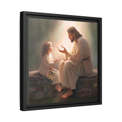 You Are The Light Fine Art Canvas Print, Framed, Picture of Jesus, Christian Gift, Christian Art, Jesus Christ Art with Child, Framed