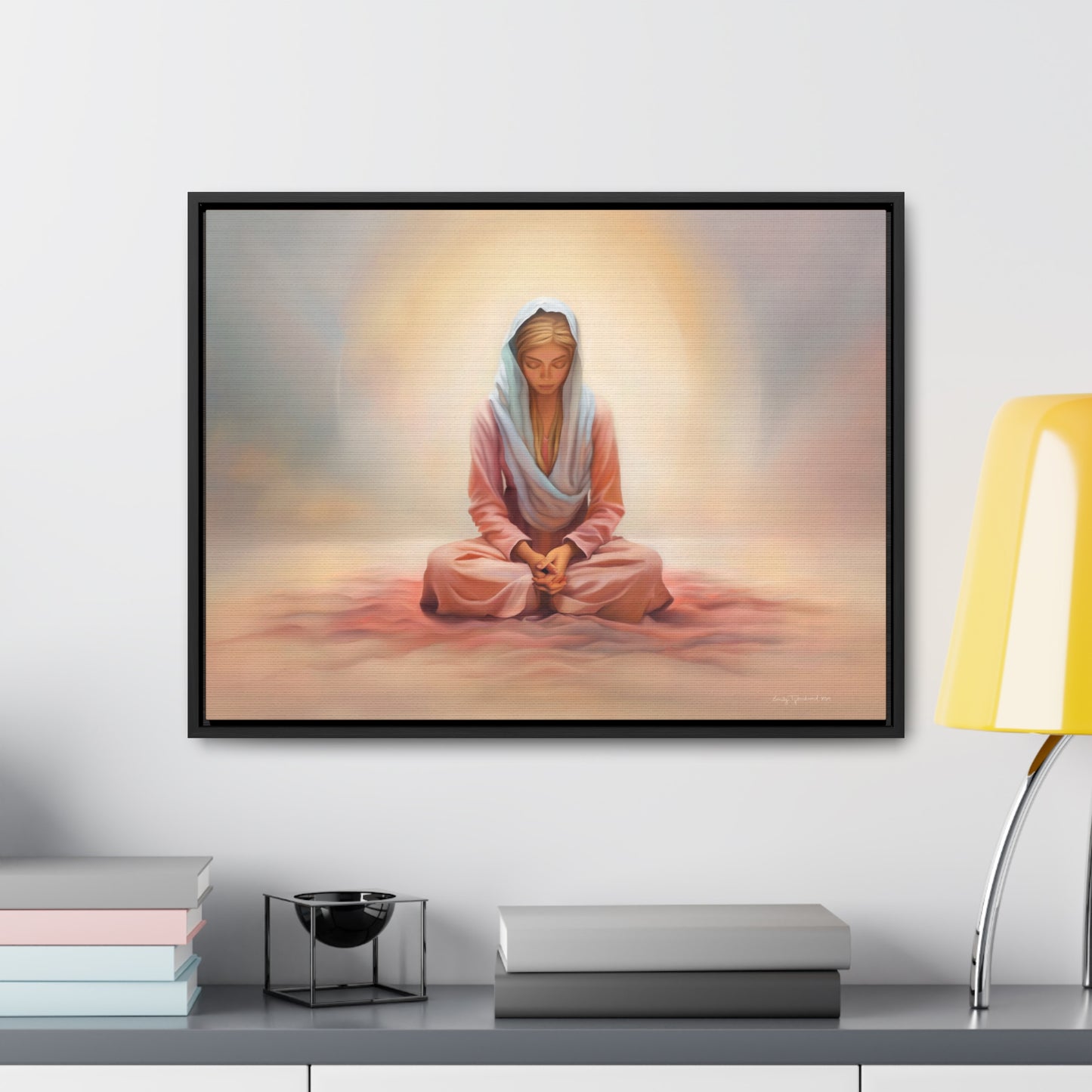 Stillness, Blonde, Fine Art Canvas Print, Beautiful Spiritual Artwork, Gift for Her, Female Discipleship