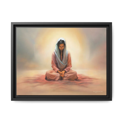 Stillness Christian Matte Canvas Print Artwork Framed, Female Discipleship Meditation Art, Stillness Artwork, Stillness Artwork, Framed (Multi-color)