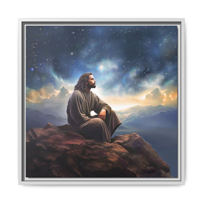 Jesus With The Stars, Framed Fine Art Canvas Print of Handmade Art, many sizes, Christian Art, Christian Gifts