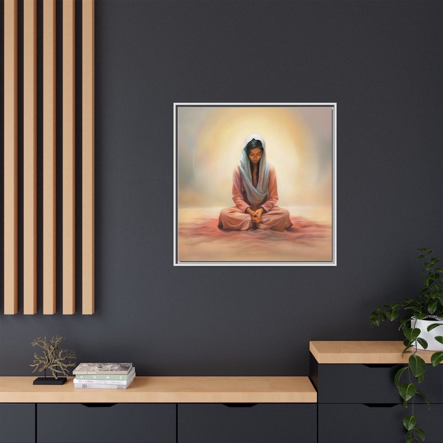 Stillness Canvas Print Artwork, Framed Wall Decor, Female Discipleship, Serene Stillness Painting, Multi-color Matte Picture