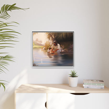 We Are His Children, Jesus Art Handmade art, Jesus Framed Artwork, Missionary Art, Canvas Print Wall Art Framed, Christian Art, Scenic and Landscape art
