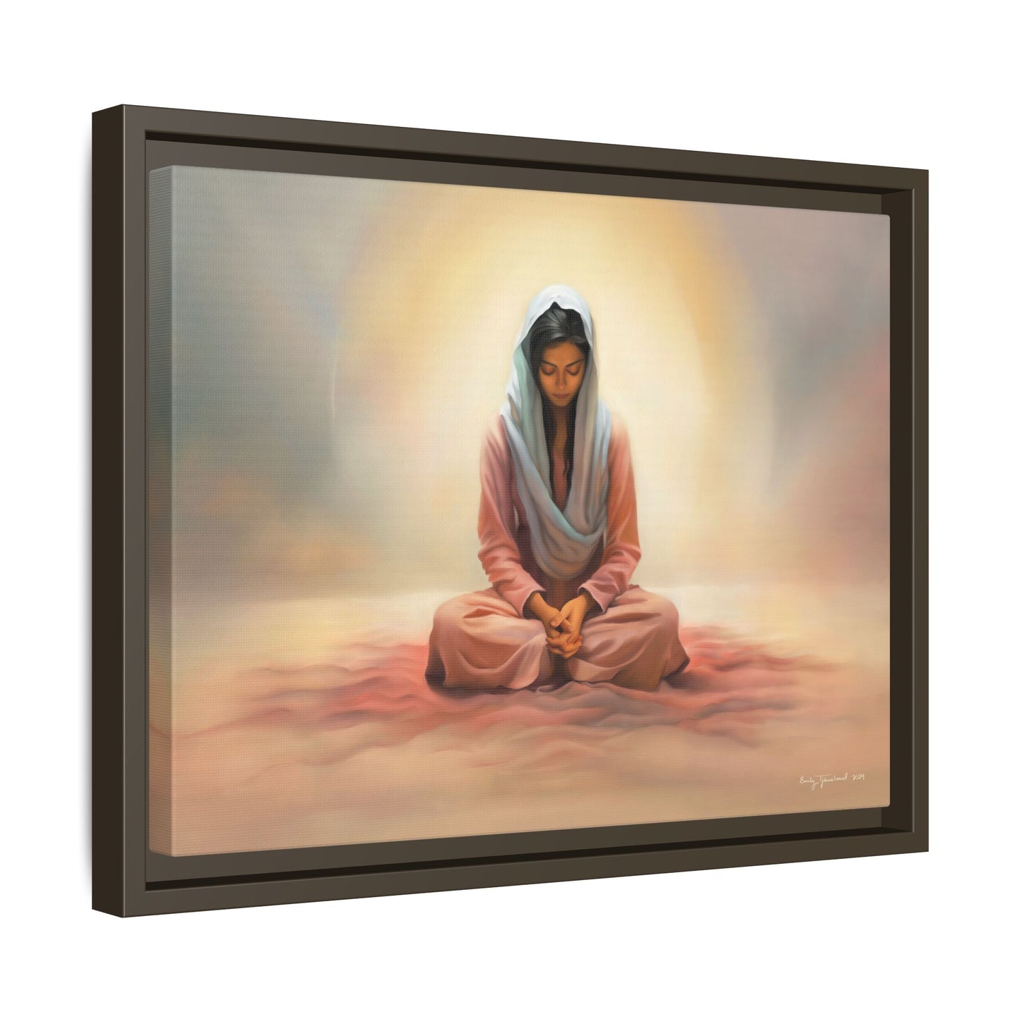Stillness Christian Matte Canvas Print Artwork Framed, Female Discipleship Meditation Art, Stillness Artwork, Stillness Artwork, Framed (Multi-color)