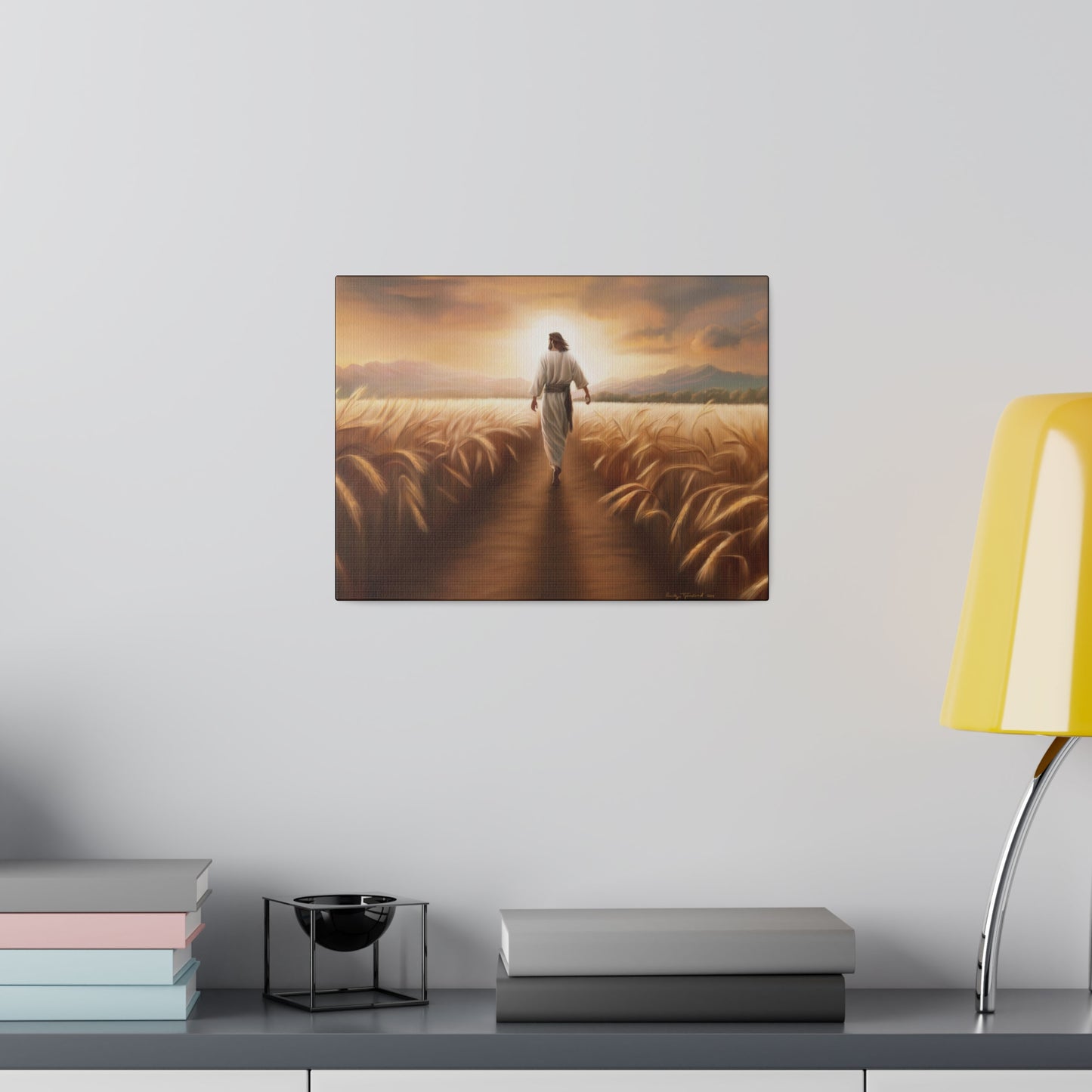 Called To Serve, Fine Art Canvas Print, Missionary Gift, many sizes, Jesus Christ walking through a wheat field, Christian Art