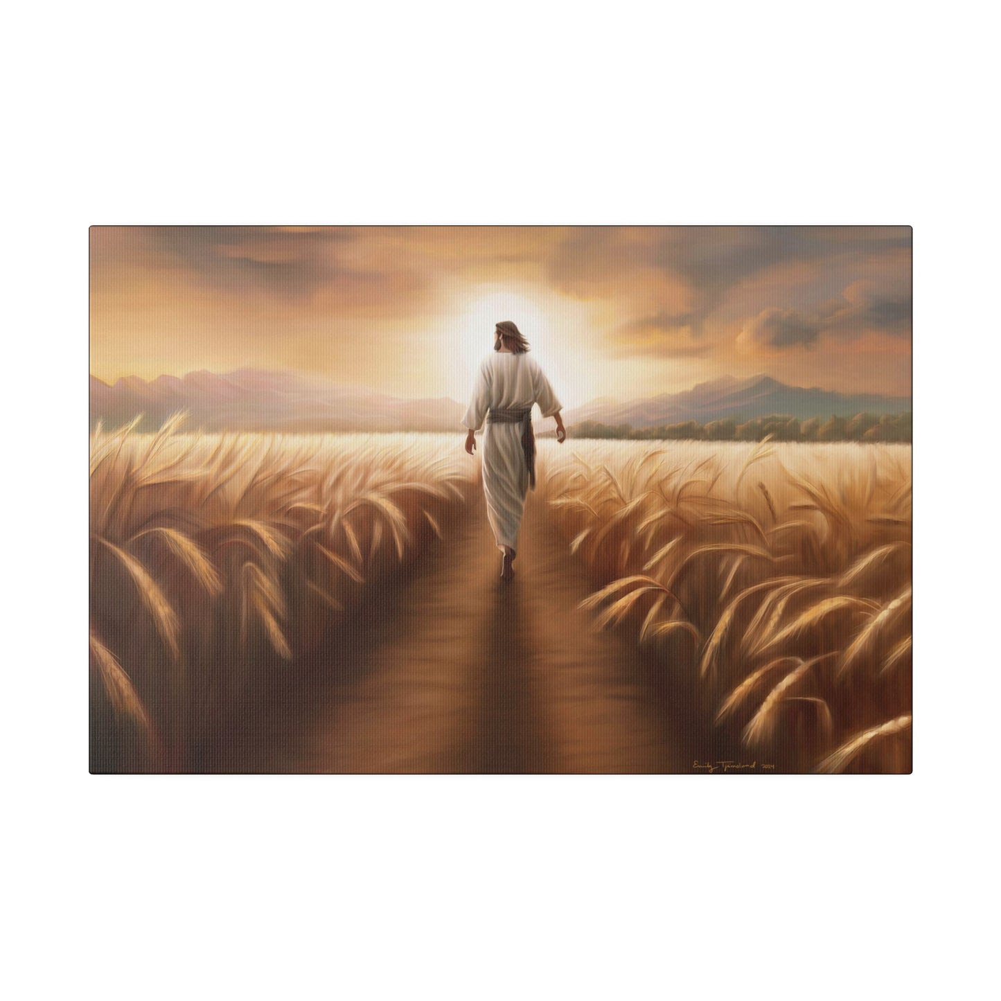 Called To Serve, Fine Art Canvas Print, Missionary Gift, many sizes, Jesus Christ walking through a wheat field, Christian Art