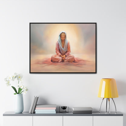 Stillness, Blonde, Fine Art Canvas Print, Beautiful Spiritual Artwork, Gift for Her, Female Discipleship