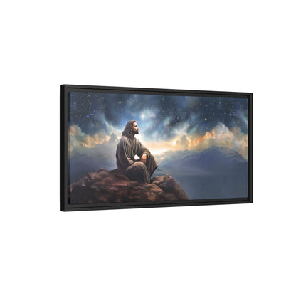 Jesus with The Stars, Canvas Print Art Framed, Jesus Christ Handmade Artwork, Deep Meditative Christian Gift